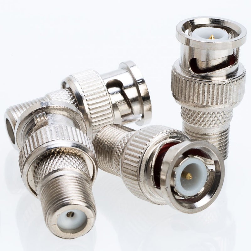 SATMAXIMUM Cctv4Less BNC Male Plug to F Female Jack Coax Adapter Connector for CCTV, DVR, and TV Applications - 20 Pack - Image 1
